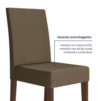 Imagem de Kit 6 Cadeiras Estofadas Lisa e Pés Mdf Josi