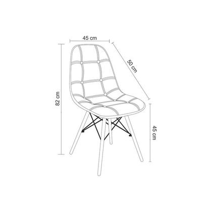 Imagem de Kit 6 Cadeiras Jantar Eiffel Botonê Nude Poliuretano