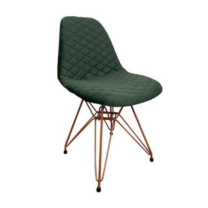Imagem de Kit 6 Cadeiras Jantar Estofadas Verde Eiffel Eames Base Cobre