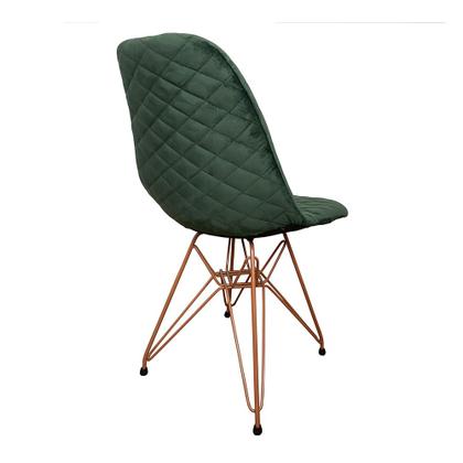 Imagem de Kit 6 Cadeiras Jantar Estofadas Verde Eiffel Eames Base Cobre