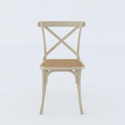 Imagem de Kit 6 Cadeiras Katrina X Off White Assento Bege Aço Asturias