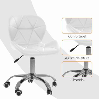 Imagem de Kit 6 Cadeiras Office Eiffel Slim Ajustável Base Giratória