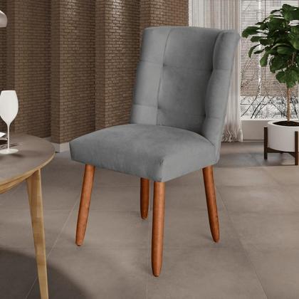 Imagem de Kit 6 Cadeiras Sala de Jantar Cozinha Estofada Paris Reforçada Suede - Twdecora