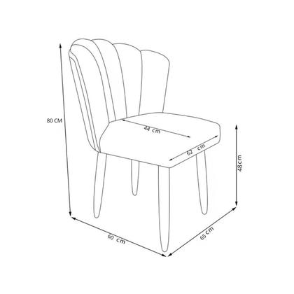 Imagem de kit 6 Cadeiras Sala de Jantar Estofada Reforçada Pétala Suede  - Twdecora