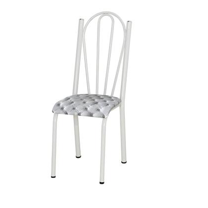 Imagem de Kit 6 Cadeiras Sala de Jantar Metal Branco Tampo Com Espuma