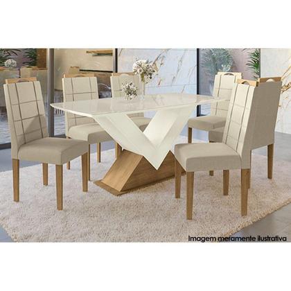 Imagem de Kit 6 Cadeiras Sala Jantar 2CAD150EA 6 Un Eucalipto/Suede Bege A036 - Kappesberg