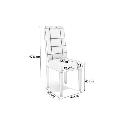 Imagem de Kit 6 Cadeiras Sala Jantar 2CAD150EA 6 Un Eucalipto/Suede Bege A036 - Kappesberg