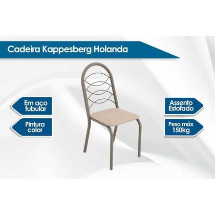 Imagem de Kit 6 Cadeiras Sala Jantar Holanda C009 6 Un Niquel/Marrom 21 - Kappesberg