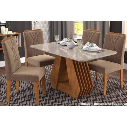 Imagem de Kit 6 Cadeiras Sala Jantar Nicole 6 Un Savana/Suede Pluma - Cimol