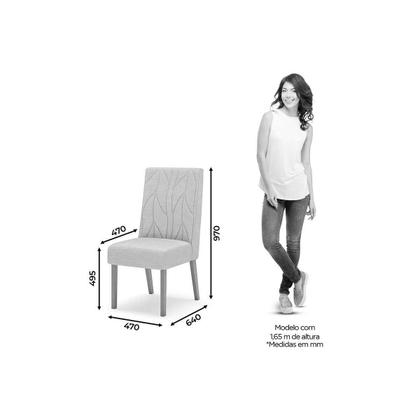 Imagem de Kit 6 Cadeiras Sala Jantar Solana c/ Tampo Madeirado c/ Vidro Curvo 200x90cm e 8 Cadeiras Eloá Nature/Suede Light Linho - Henn