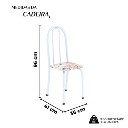 Imagem de Kit 6 Cadeiras Tubular 96x36x41 Cm Iris B Botanic Bege / Branco