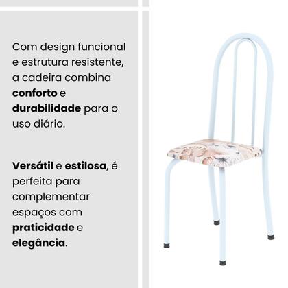 Imagem de Kit 6 Cadeiras Tubular 96x36x41 Cm Iris B Botanic Bege / Branco