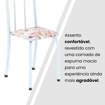 Imagem de Kit 6 Cadeiras Tubular 96x36x41 Cm Iris B Botanic Bege / Branco