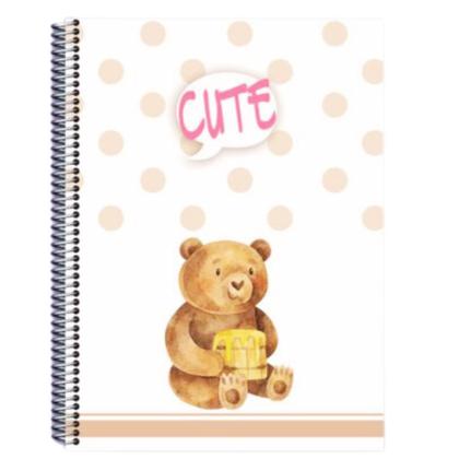 Imagem de Kit 6 Caderno Cute 80 Folhas Arame Capa Dura Reforçado