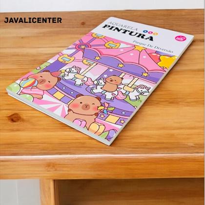 Imagem de Kit 6 Cadernos Pintura Infantil Bob Guds com Tinta Guache Pincel Diversão e Criatividade em Cada Página