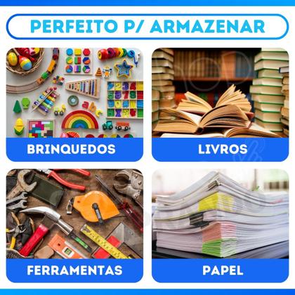 Imagem de Kit 6 Caixa Com Trava - 27L - TRANSPARENTE - 1481 - PLASVALE