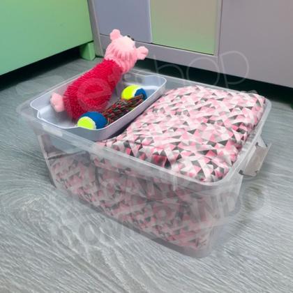 Imagem de Kit 6 Caixa Com Trava - 27L - TRANSPARENTE - 1481 - PLASVALE