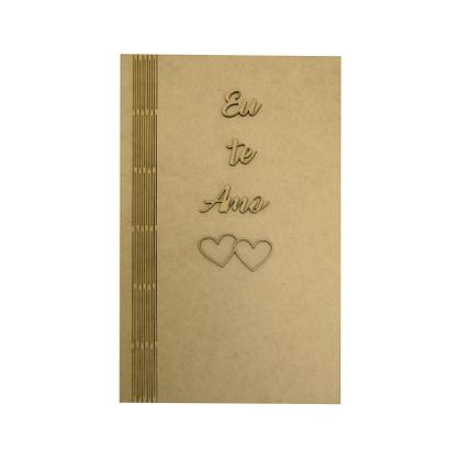 Imagem de Kit 6 Caixa Mini Vinho Chandon e 1 Taça Tampa Dobravel Aplique Eu Te Amo e Coração Duplo Laser Mdf