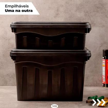 Imagem de Kit 6 Caixa Organizadora Multiuso 20L Empilhável Com Trava