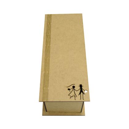 Imagem de Kit 6 Caixa Para Mini Vinho Chandon Tampa Dobravel Casal Noivos Laser Mdf Madeira