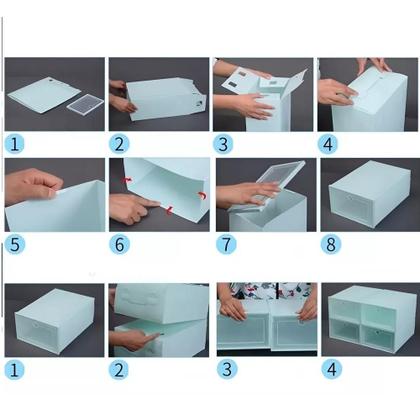 Imagem de Kit 6 caixa sapateira empilhavel organizador dobravel guarda roupa sapatos tenis box quarto closet lavanderia