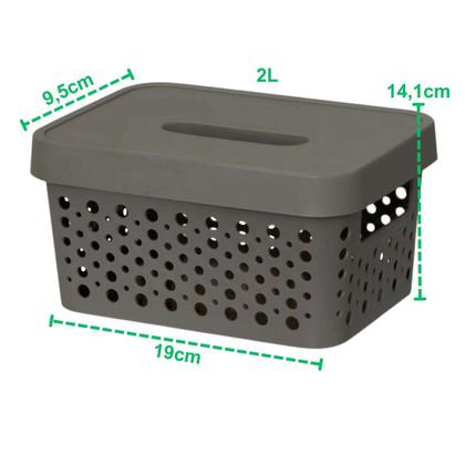 Imagem de Kit 6 Caixas Empilhável 2 Litros Organizador Design Moderno Armário Versátil Lavanderia Multiuso