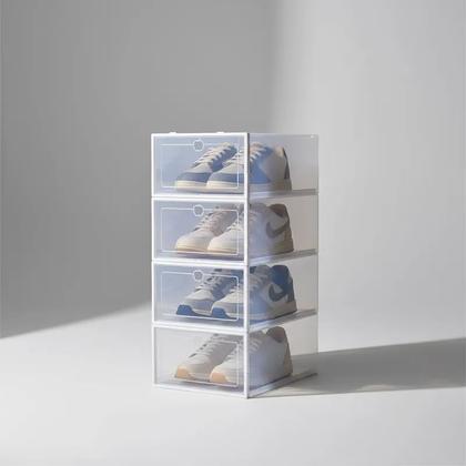 Imagem de Kit 6 Caixas Organizadora Para Guardar Sapato Sandália Chinelo Empilhável Sapateira Gaveta