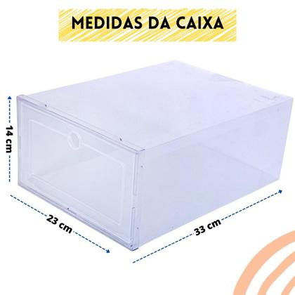 Imagem de Kit 6 Caixas Organizadora Para Guardar Sapato Sandália Chinelo Empilhável Sapateira Gaveta