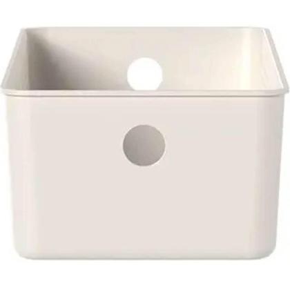 Imagem de Kit 6 Caixas Organizadoras Multiuso 4,5L Flow Bege Cesto Retangular Closet Banheiro Lavanderia