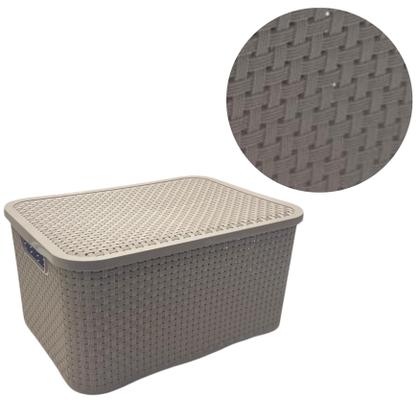 Imagem de Kit 6 Caixas Organizadoras Multiuso Rattan 18 Lts Com Tampa