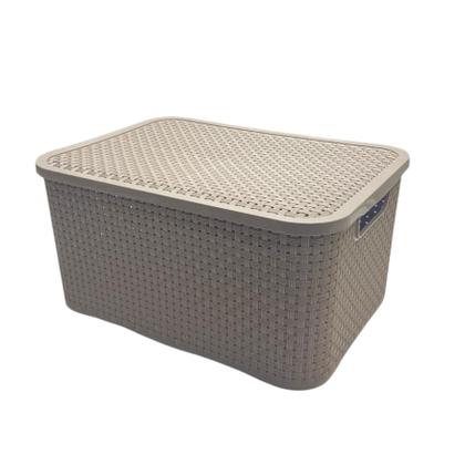 Imagem de Kit 6 Caixas Organizadoras Multiuso Rattan 18 Lts Com Tampa