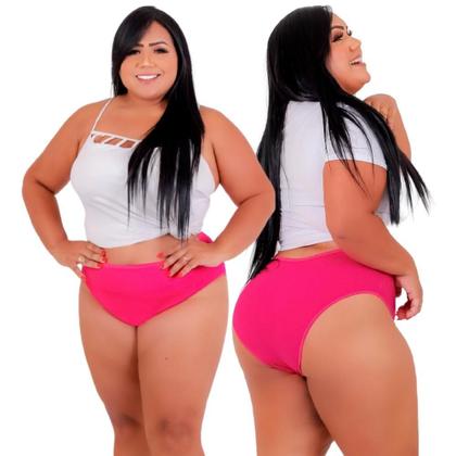 Imagem de Kit 6 calcinha de algodão plus size feminina Confortável