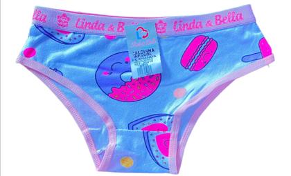 Imagem de Kit/6 Calcinha Infantil Algodão Elástico Personalizado Estampada