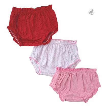 Imagem de Kit 6 Calcinhas Bebê Tapa Fralda Sortidas Graça Menina 1091