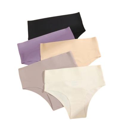 Imagem de Kit 6 Calcinhas sem costura Cós Alto Corte a Laser Não Marca Cós Duplo Compressão Cintura Alta