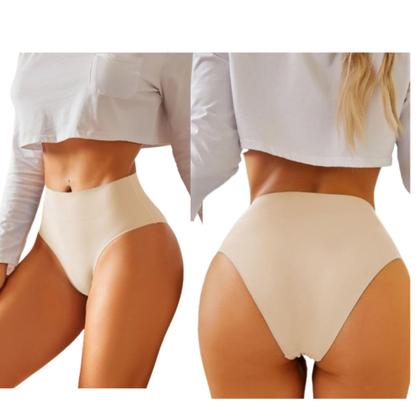 Imagem de Kit 6 Calcinhas sem costura Cós Alto Corte a Laser Não Marca Cós Duplo Compressão Cintura Alta