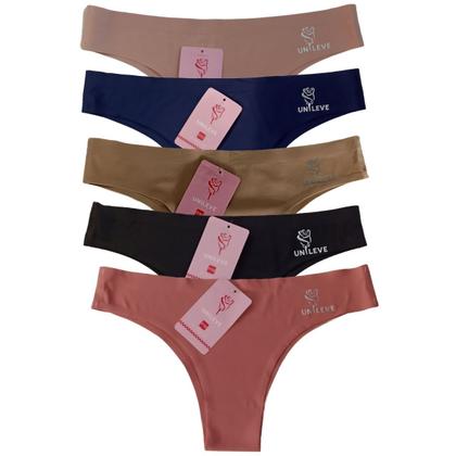 Imagem de Kit 6 Calcinhas Tanga Sem Costura Microfibra Corte A Laser