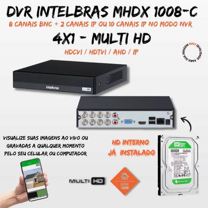 Imagem de Kit 6 Câmeras Intelbras Cftv 1080p Full Color Colorida Noite C/HD 500GB