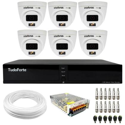 Imagem de Kit 6 Câmeras Intelbras VHD 1220 D G7 Full Color Full HD Visão Noturna 20m + Dvr Tudo Forte TFHDX 3308 8 Canais Com App Xmeye