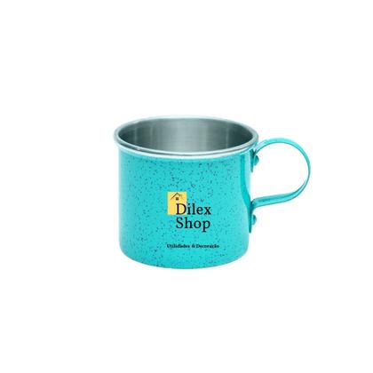 Imagem de Kit 6 Canecas Coloridas Xícaras Retrô Em Alumínio Café Chá