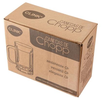 Imagem de Kit 6 Canecas Para Chopp Cerveja Bebidas Vidro Bar 390ml