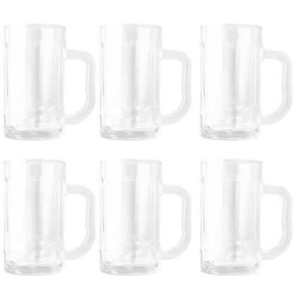 Imagem de Kit 6 Canecas Para Chopp Cerveja Bebidas Vidro Bar 390ml