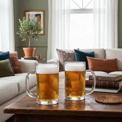 Imagem de Kit 6 Canecas Para Chopp Cerveja Bebidas Vidro Bar 390ml