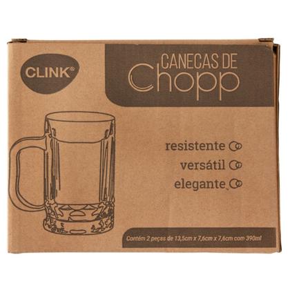 Imagem de Kit 6 Canecas Para Chopp Cerveja Bebidas Vidro Bar 390ml