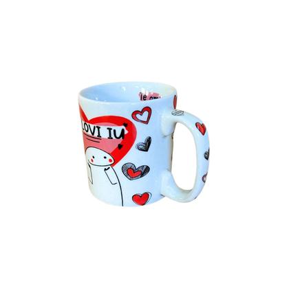 Kit 6 Canecas Porcelana Branca Decoradas Namorados 280 ml - Porcelana AMA Imagem de Kit 6 Canecas Porcelana Branca Decoradas Namorados 280 ml