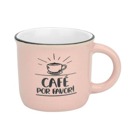Kit 6 Canecas Porcelana Vintage Retrô Frases 80ml - Livon Imagem de Kit 6 Canecas Porcelana Vintage Retrô Frases 80ml