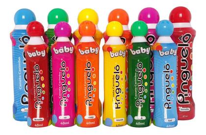 Kit 6 Canetas Carimbo Pinguelô Com 80ml + 6 Pinguelos Baby Imagem de Kit 6 Canetas Carimbo Pinguelô Com 80ml + 6 Pinguelos Baby