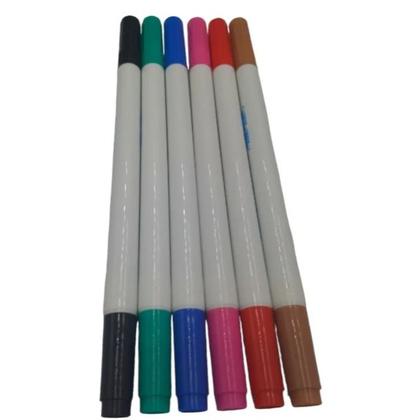 Imagem de Kit 6 Canetas Marcador Permanente Para Tecido Lanmax 2mm 12 Pontas