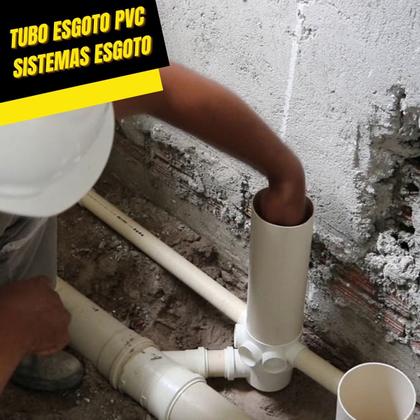 Imagem de Kit 6 Cano Tubo Pvc Esgoto Branco 150mm 1 Metro Hidráulico