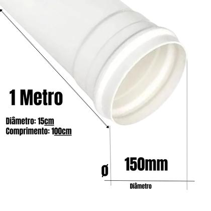 Imagem de Kit 6 Cano Tubo Pvc Esgoto Branco 150mm 1 Metro Hidráulico